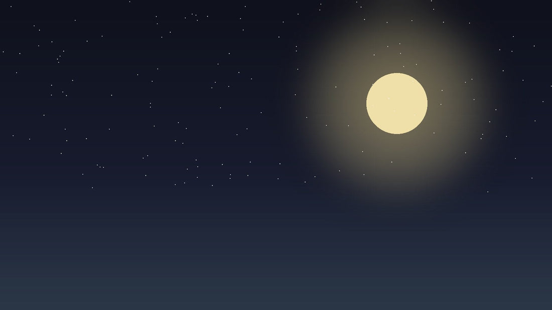 A moonlit sky over the mists