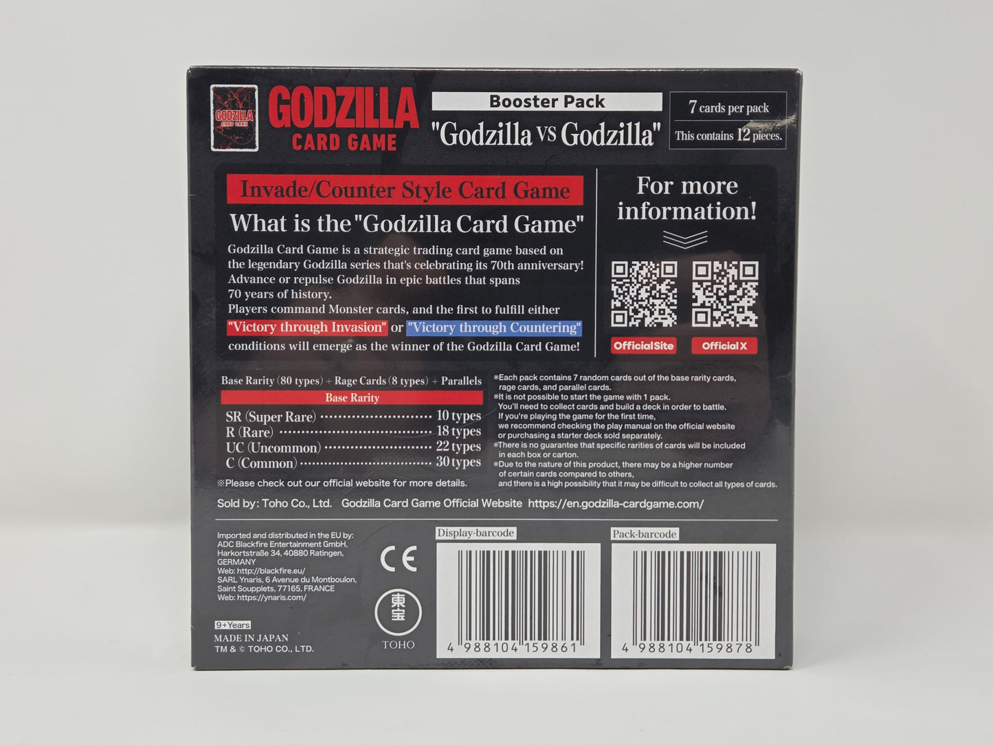 Godzilla Vs Godzilla Booster Box TCG BP01 English 1st Edition, Optional Bonus!