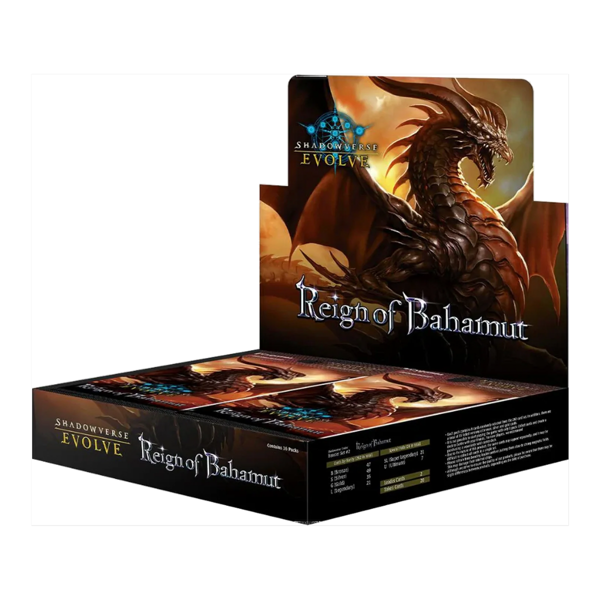 Shadowverse: Evolve - Reign of Bahamut Booster Box (BP02), English, 2nd Print!